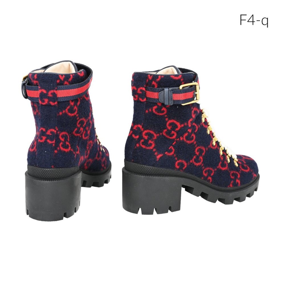 Gucci Women's GG Logo Wool Ankle Boot - Picture 6 of 9